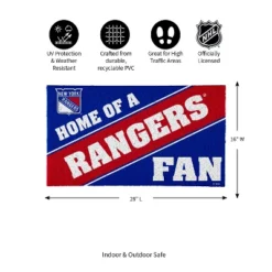 Evergreen New York Rangers Team Turf Mat- 28 X 16 Inches Indoor Outdoor Doormat