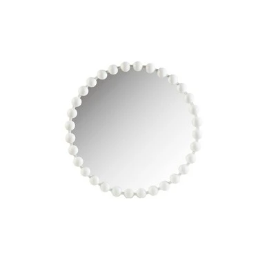 27" Marlowe Beaded Round Wall Mirror White - Madison Park 3 27" Marlowe Beaded Round Wall Mirror White - Madison Park