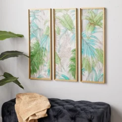 Set Of 3 Glass Leaf Tropical Wall Decors With Gold Frame Green - CosmoLiving By Cosmopolitan 10 Set Of 3 Glass Leaf Tropical Wall Decors With Gold Frame Green - CosmoLiving By Cosmopolitan -Home Decor Store GUEST 32d152b6 dc02 458b a8bd 3c82ec3d6015
