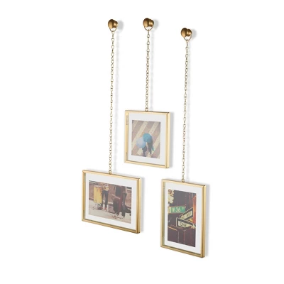 Fotochain Photo Display Frames Brass 3pk - Umbra 4 Fotochain Photo Display Frames Brass 3pk - Umbra - Image 2