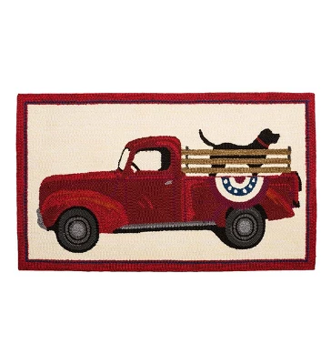 Plow & Hearth Indoor/Outdoor Patriotic Pooch Hooked Polypropylene Accent Rug 3 Plow & Hearth Indoor/Outdoor Patriotic Pooch Hooked Polypropylene Accent Rug