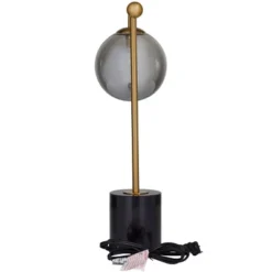 19" X 6" Metal Orb Desk Lamp With Marble Base Silver - Olivia & May -Home Decor Store GUEST 36ba2f15 77cf 4953 9d22 1f90ee92936f