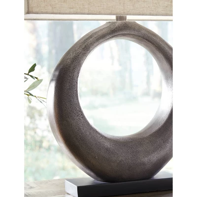 Saria Metal Table Lamp Antique Silver - Signature Design By Ashley 4 Saria Metal Table Lamp Antique Silver - Signature Design By Ashley - Image 2