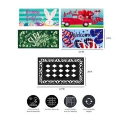 Evergreen Indoor Outdoor Doormat Bundle Set Of 5 - Frame And 4 Holiday Seasonal Inserts Valentine's Truck Easter 4th Of July And St. Patricks -Home Decor Store GUEST 3c6d058a ba85 4f89 96ab 38aac5df5f91