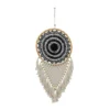 42" X 16" Cotton Macrame Handmade Intricately Woven Dreamcatcher Wall Decor With Beaded Fringe Tassels Black - Olivia & May