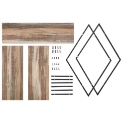 3-Tier Antigua Crossed Double Diamond Wall Shelf Unit Black/Rustic - Danya B. -Home Decor Store GUEST 3e68e4a5 af5f 4979 8aa0 6a80d5797d3d