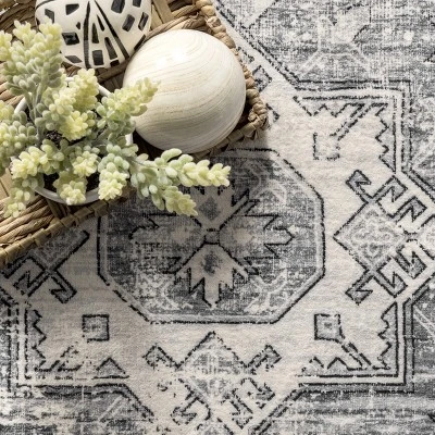 NuLOOM Parisa Vintage Medallion Bordered Area Rug 7 NuLOOM Parisa Vintage Medallion Bordered Area Rug - Image 5