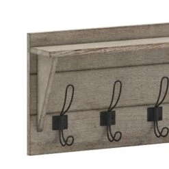 Emma And Oliver Rustic Wall Hanging Storage Rack With 5 Hooks For Entryway, Kitchen, Bathroom And More -Home Decor Store GUEST 3f93f693 e1ae 483b b058 62edcc8fbc65 1