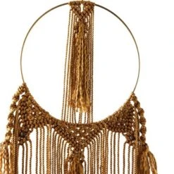 Fabric Macrame Intricately Weaved Wall Decor With Beaded Fringe Tassels Brown - Olivia & May -Home Decor Store GUEST 3fc41d31 0d82 434c 8e4a 588a37882136