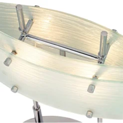 Possini Euro Design Charles Street Modern Desk Lamp 23" High Chrome Satin Nickel Frosted Slump Glass Shade For Bedroom Living Room Bedside Nightstand -Home Decor Store GUEST 416f8283 104f 459b 9f62 8f9214a77362