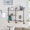3-Tier Aurora Pipe Wall Shelf Unit Black/Rustic - Danya B.