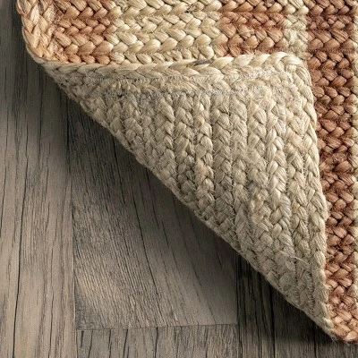 NuLOOM Rubi Braided Stripes Jute Area Rug 5 NuLOOM Rubi Braided Stripes Jute Area Rug - Image 3