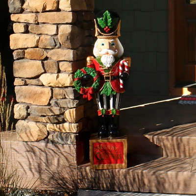 Sunnydaze Decor Sunnydaze Indoor/Outdoor Porch Or Living Room Resin Karl The Christmas Nutcracker Holiday Decorative Statue - 48" 5 Sunnydaze Decor Sunnydaze Indoor/Outdoor Porch Or Living Room Resin Karl The Christmas Nutcracker Holiday Decorative Statue - 48" - Image 3