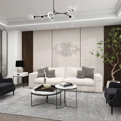 Metal Geometric 3D Square Wall Decor Black - Olivia & May 6 Metal Geometric 3D Square Wall Decor Black - Olivia & May - Image 4