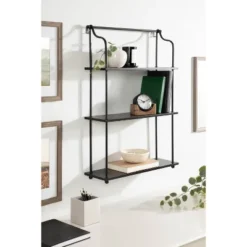 21" X 32" Walters Wood/Metal 3 Tier Shelving Black - Kate & Laurel All Things Decor -Home Decor Store GUEST 44ef7053 347b 4752 a26e 06b28f22701e