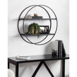 24" Diameter Sequoia Wood And Metal Round Wall Shelf - Kate & Laurel All Things Decor 16 24" Diameter Sequoia Wood And Metal Round Wall Shelf - Kate & Laurel All Things Decor -Home Decor Store GUEST 45b6cefb c872 460e bff4 95feb96d08c2