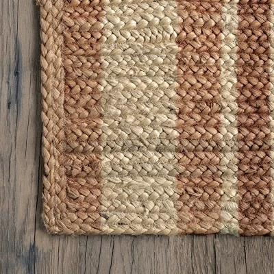 NuLOOM Rubi Braided Stripes Jute Area Rug 4 NuLOOM Rubi Braided Stripes Jute Area Rug - Image 2