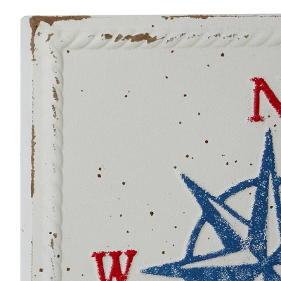 Set Of 4 Metal Sail Boat Speckled Wall Decors With Anchor Compass And Ship Wheel Cream - Olivia & May 5 Set Of 4 Metal Sail Boat Speckled Wall Decors With Anchor Compass And Ship Wheel Cream - Olivia & May - Image 3