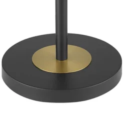 360 Lighting Rayna Mid Century Modern Downbridge Floor Lamp 61 1/2" Tall Black Gold Metal Off White Linen Drum Shade For Living Room Reading Bedroom -Home Decor Store GUEST 47d754a6 3eee 4f15 a93c 56ac488915fa