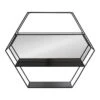 28" X 24" Lintz Hexagon Decorative Wall Mirror Shelf Black - Kate & Laurel All Things Decor -Home Decor Store GUEST 4963854a a9e0 440e a22e 8009d69f59c8