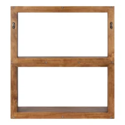 25" X 28" Rigby Wood Decorative Wall Shelf Rustic Brown/Black - Kate & Laurel All Things Decor -Home Decor Store GUEST 49cc652c c817 4342 907f 64ad5f74f95f