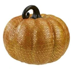 Northlight 7.5" Gold And Orange Textured Greek Key Pumpkin Fall Decoration -Home Decor Store GUEST 4a5abfba a15e 4d20 92c7 3e295c04c835