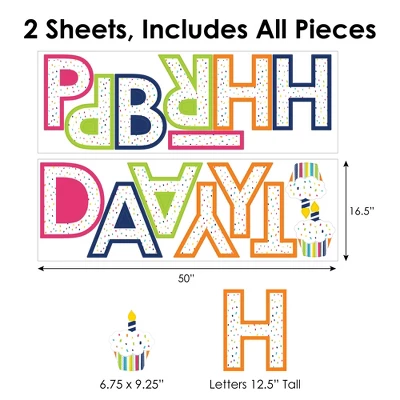 Big Dot Of Happiness Cheerful Happy Birthday - Peel And Stick Colorful Birthday Party Large Banner Wall Decals - Happy Birthday 7 Big Dot Of Happiness Cheerful Happy Birthday - Peel And Stick Colorful Birthday Party Large Banner Wall Decals - Happy Birthday - Image 5