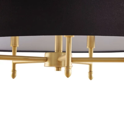 Presidio 5-Light Black Drum Shade Chandelier Gold/Black - Hampton Hill 8 Presidio 5-Light Black Drum Shade Chandelier Gold/Black - Hampton Hill - Image 6