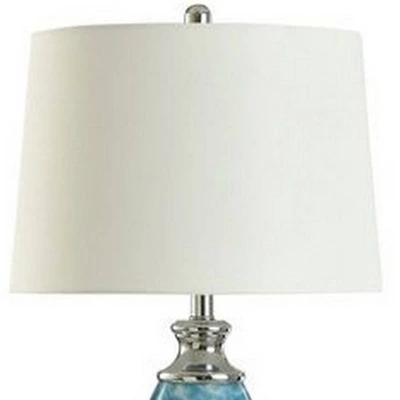 Swirled Glass Table Lamp Internal Night Light Feature Blue - StyleCraft 3 Swirled Glass Table Lamp Internal Night Light Feature Blue - StyleCraft