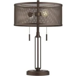Franklin Iron Works Dayn Industrial Accent Table Lamps Set Of 2 23" High Bronze Metal LED Mesh Shade For Bedroom Living Room Bedside Nightstand Office 17 Franklin Iron Works Dayn Industrial Accent Table Lamps Set Of 2 23" High Bronze Metal LED Mesh Shade For Bedroom Living Room Bedside Nightstand Office -Home Decor Store GUEST 4d5d066b c66e 4c43 911d 278ca7926ff1