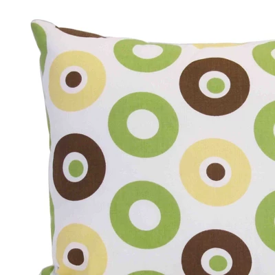 Bacati - Mod Dots/Strps Green Throw Pillow 4 Bacati - Mod Dots/Strps Green Throw Pillow - Image 2