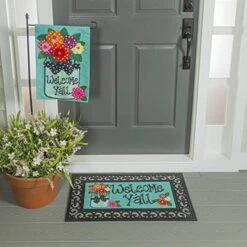 Evergreen Indoor Outdoor Welcome Y'all Bundle Set Of 4 - Garden Flag Stand And Flag, Sassafras Doormat Frame And Sassafras Insert -Home Decor Store GUEST 4e673be9 cff1 46e2 9e24 e6e37cff84d3