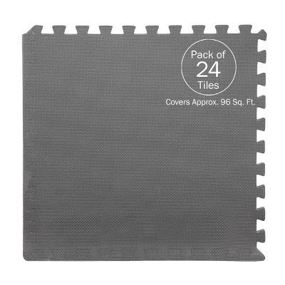 Foam Flooring Tiles 24-Pack Interlocking EVA Foam Pieces Non-Toxic Floor Padding For Playroom Gym Or Basement By Stalwart (Gray) 4 Foam Flooring Tiles 24-Pack Interlocking EVA Foam Pieces Non-Toxic Floor Padding For Playroom Gym Or Basement By Stalwart (Gray) - Image 2