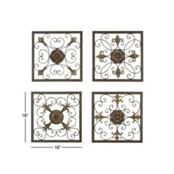 Metal Fleur De Lis Scrollwork And Wall Decor Set Of 4 Brown - Olivia & May 38 Metal Fleur De Lis Scrollwork And Wall Decor Set Of 4 Brown - Olivia & May -Home Decor Store GUEST 511deee2 7142 4a8f aba7 3d2ad7e7baa6
