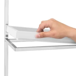 10.5" X 16" 3 Tier Wall Shelving Unit With Towel Rack And Trays Chrome/White - Danya B. -Home Decor Store GUEST 528c8423 e525 44c7 921f 78f9198fd25b