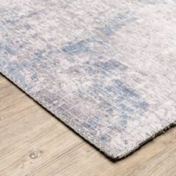 Marcel Distressed Abstract Area Rug Gray/Blue - Captiv8e Designs