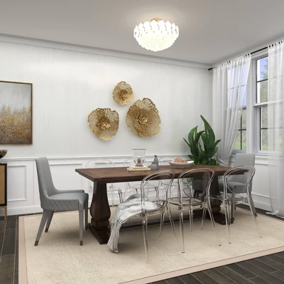 Metal Floral Wall Decor Set Of 3 Gold - Olivia & May 10 Metal Floral Wall Decor Set Of 3 Gold - Olivia & May - Image 8