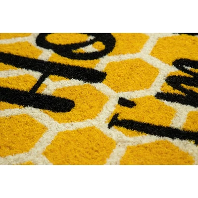 1'4" X 2'4" Honey I'm Home Indoor/Outdoor Coir Doormat White/Black/Yellow - Entryways 4 1'4" X 2'4" Honey I'm Home Indoor/Outdoor Coir Doormat White/Black/Yellow - Entryways - Image 2