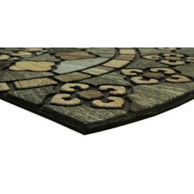 1'9"X2'9" Floral Half-circle Doormat Black - Mohawk 3 1'9"X2'9" Floral Half-circle Doormat Black - Mohawk