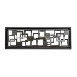 Metal Geometric Square Ribbon Wall Decor With Black Frame Gold - Olivia & May -Home Decor Store GUEST 5b970d10 5b94 4145 bd78 628f4886dbc5
