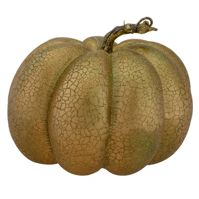Northlight 7" Gold Crackled Fall Harvest Pumpkin Decoration 5 Northlight 7" Gold Crackled Fall Harvest Pumpkin Decoration - Image 3
