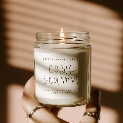 Sweet Water Decor Cozy Season 9oz Clear Jar Soy Candle 4 Sweet Water Decor Cozy Season 9oz Clear Jar Soy Candle - Image 2