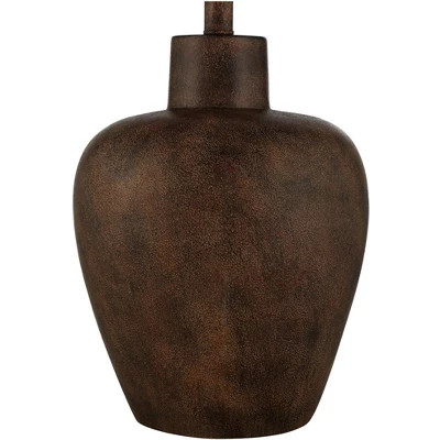 Regency Hill Glenn Rustic Farmhouse Table Lamps 27" Tall Set Of 2 Dark Terra Cotta Tapered Fabric Drum For Bedroom Living Room Bedside Nightstand Home 6 Regency Hill Glenn Rustic Farmhouse Table Lamps 27" Tall Set Of 2 Dark Terra Cotta Tapered Fabric Drum For Bedroom Living Room Bedside Nightstand Home - Image 4