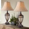 Franklin Iron Works Traditional Table Lamps 33" Tall Set Of 2 With Nightlight Brushed Iron Urn Beige Fabric Shade For Living Room Bedroom 2 Franklin Iron Works Traditional Table Lamps 33" Tall Set Of 2 With Nightlight Brushed Iron Urn Beige Fabric Shade For Living Room Bedroom -Home Decor Store GUEST 5edba0e4 8d00 40e6 9147 ab06473f7e34