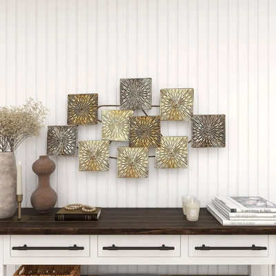 Metal Sunburst Carved Wall Decor Gold - Olivia & May 5 Metal Sunburst Carved Wall Decor Gold - Olivia & May - Image 3