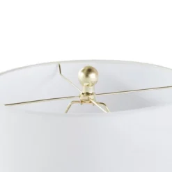 Tristan Ceramic Wood (Includes LED Light Bulb) Table Lamp With White Base And Cream Shade - Ink+Ivy -Home Decor Store GUEST 5ff08dbe c8e5 47e8 a2a4 decd658570bb