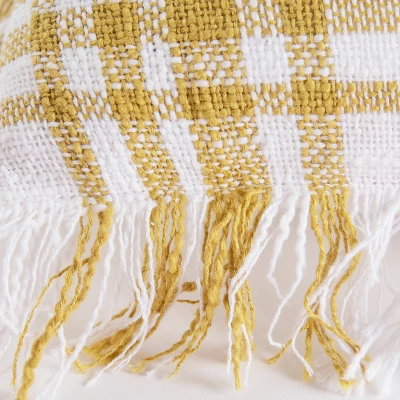 18"x18" Poly Filled Plaid Square Throw Pillow - Rizzy Home 4 18"x18" Poly Filled Plaid Square Throw Pillow - Rizzy Home - Image 2