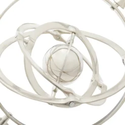 15" X 10" Traditional Aluminum Armillary Sphere With Ceramic Base Silver - Olivia & May -Home Decor Store GUEST 60805f7e 3d29 4171 a363 dc49c443c16b