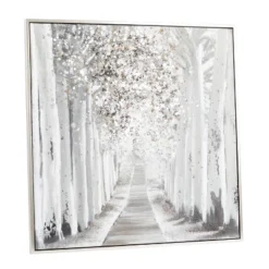Canvas Landscape Trees Framed Wall Art With Silver Frame White - Olivia & May -Home Decor Store GUEST 608c375e 1d5b 4a76 964b 2445ba948a2c