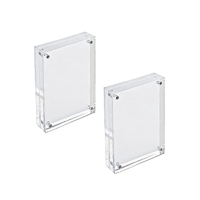 Azar Displays Clear Acrylic Magnetic Photo Block Frame Set With TWO 4x6 Size Frames 3 Azar Displays Clear Acrylic Magnetic Photo Block Frame Set With TWO 4x6 Size Frames